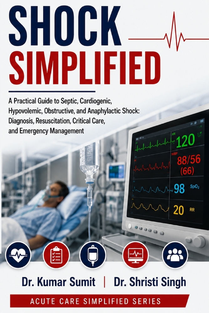 Shock Simplified: A Practical Guide to Septic, Cardiogenic, Hypovolemic, Obstructive, and Anaphylactic Shock: Diagnosis, Resuscitation, Critical Care, cover