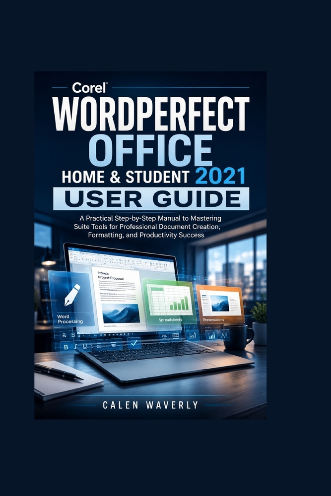 Corel WordPerfect Office Home & Student 2021 User Guide: A Practical Step-by-Step Manual to Mastering Suite Tools for Professional Document Creation, cover