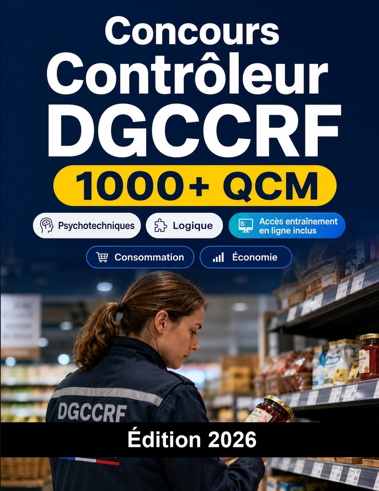 Concours Contrôleur DGCCRF 2026: Répression des Fraudes Catégorie B: QCM, consommation, économie, concurrence, cas pratiques et oral cover