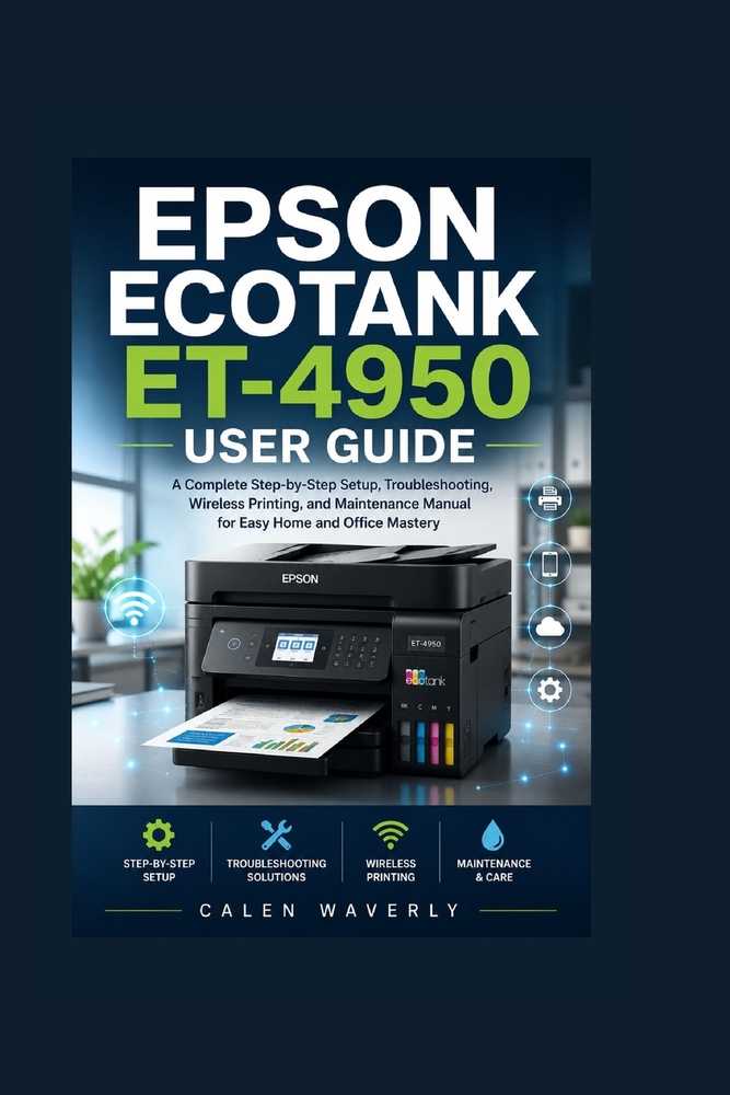 Epson EcoTank ET-4950 User Guide: A Complete Step-by-Step Setup, Troubleshooting, Wireless Printing, and Maintenance Manual for Easy Home and Office M cover