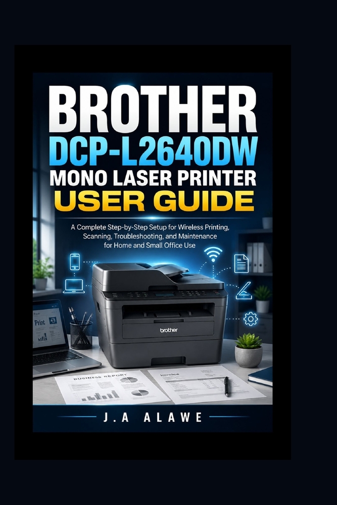 Brother DCP-L2640DW Mono Laser Printer User Guide: A Complete Step-by-Step Setup for Wireless Printing, Scanning, Troubleshooting, and Maintenance for cover