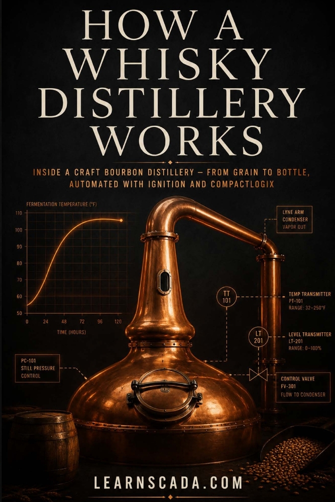 How a Whisky Distillery Works: Inside a Craft Bourbon Distillery - From Grain to Bottle, Automated with Ignition and CompactLogix cover