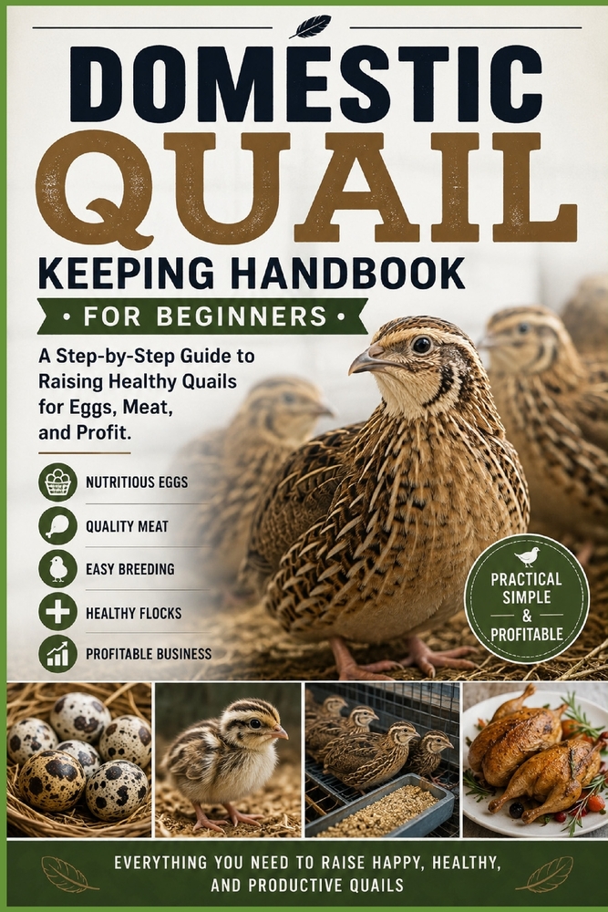 Domestic Quail Keeping Handbook for Beginners: A Step-by-Step Guide to Raising Healthy Quails for Eggs, Meat, and Profit cover