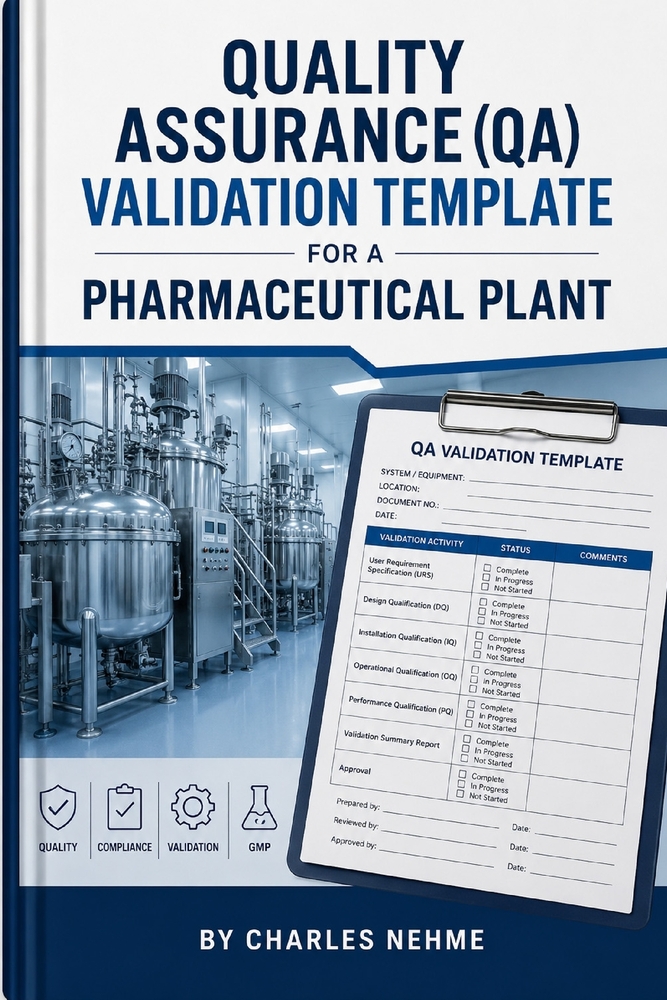 Quality Assurance (QA) Validation Template for a Pharmaceutical Plant cover