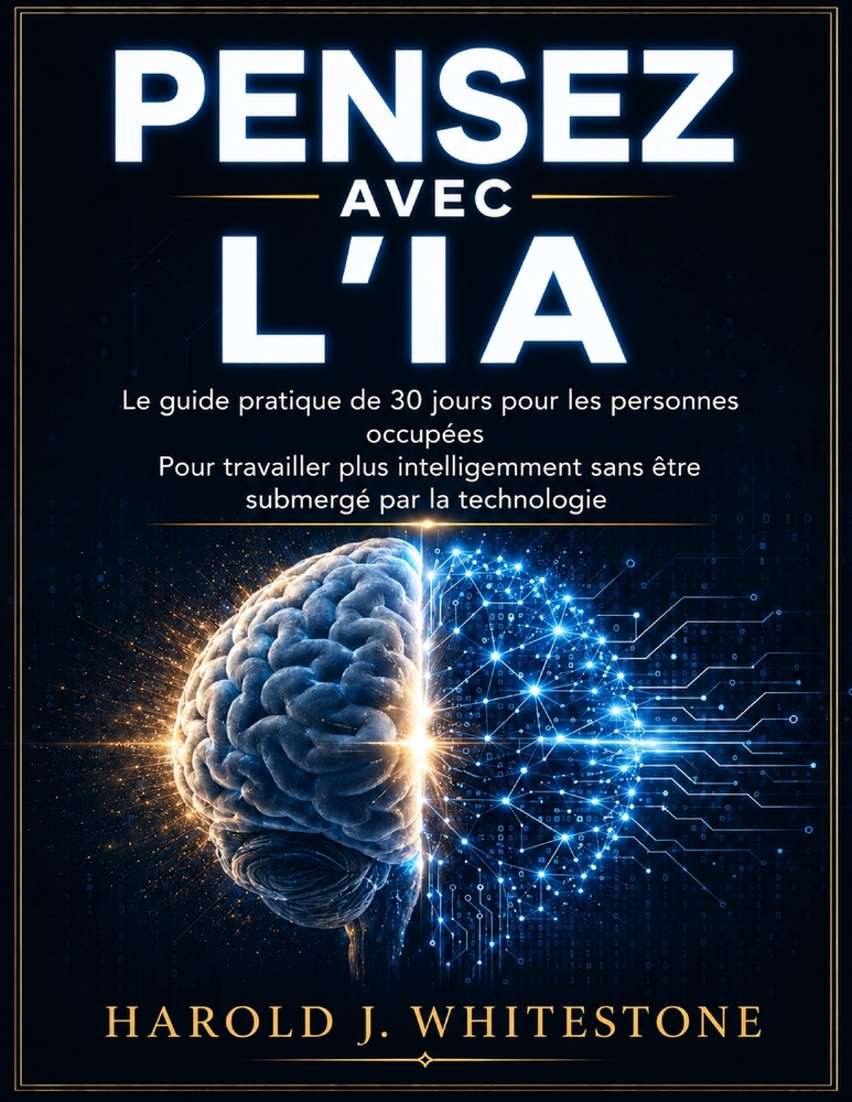 Pensez Avec l'Ia: Le guide pratique de 30 jours pour les personnes occupées Pour travailler plus intelligemment sans être submergé par la technologie cover