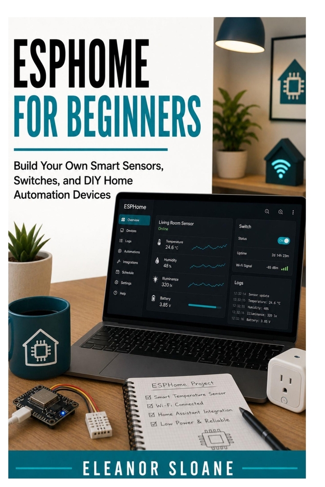 ESPHome for Beginners: Build Your Own Smart Sensors, Switches, and DIY Home Automation Devices cover