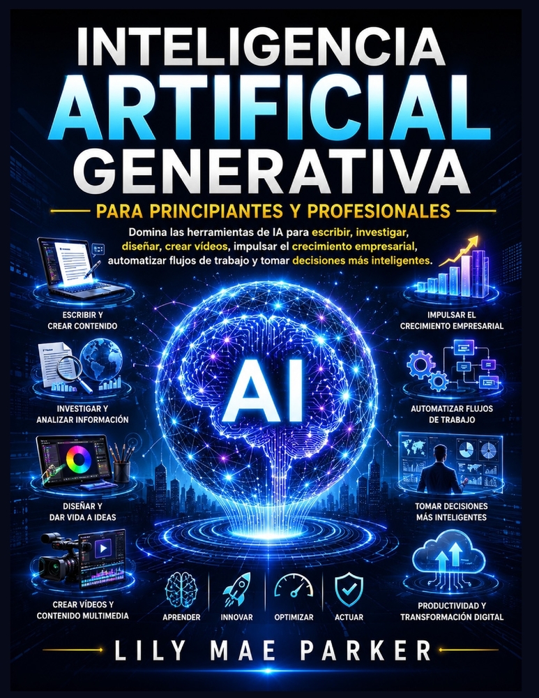 Inteligencia artificial generativa para principiantes y profesionales: Domina las herramientas de IA para escribir, investigar, diseñar, crear vídeos, cover