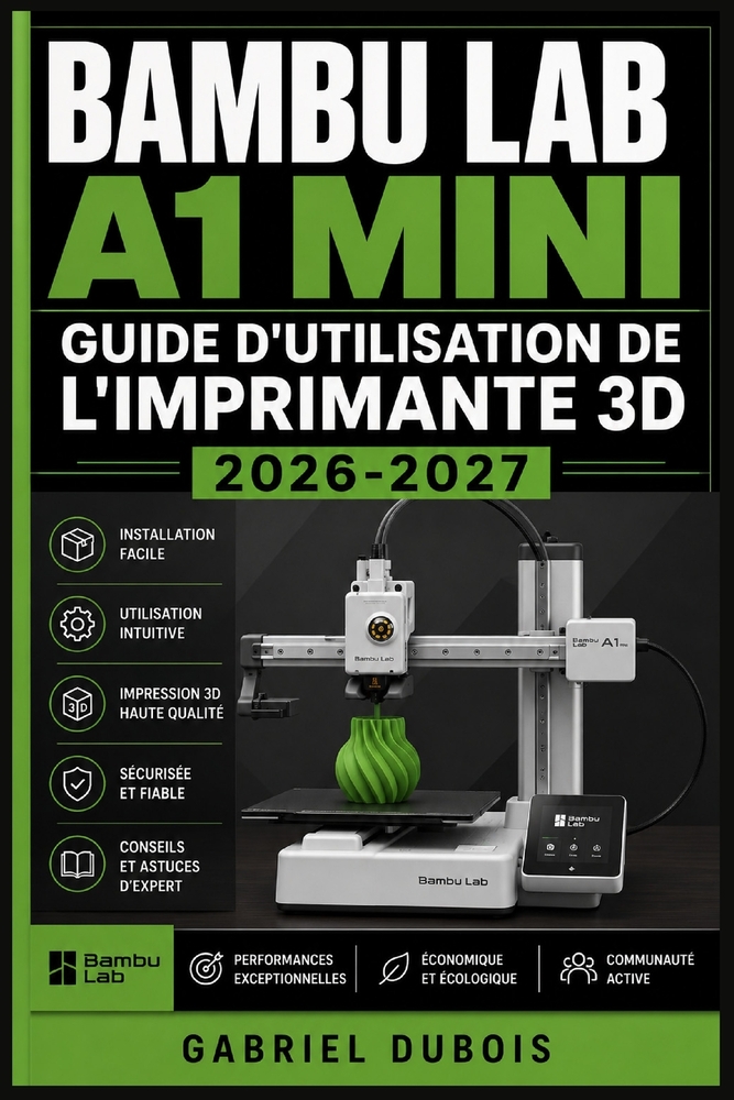Bambu Lab A1 Mini Guide d'Utilisation de l'Imprimante 3D 2026-2027: Installation, Calibration, Entretien et Astuces de Dépannage pour Débutants cover