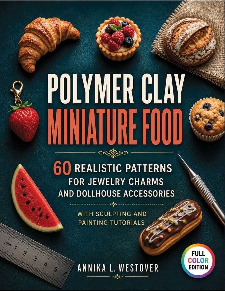 Polymer Clay Miniature Food: 60 Realistic Patterns for Jewelry Charms and Dollhouse Accessories with Sculpting and Painting Tutorials cover