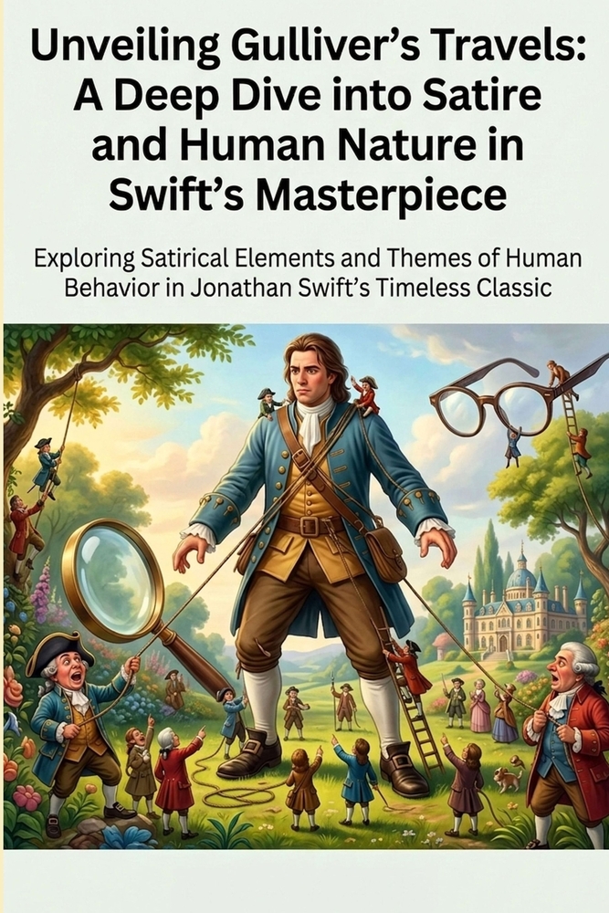 Unveiling Gulliver's Travels: A Deep Dive into Satire and Human Nature in Swift's Masterpiece: Explore the Societal Critique and Timeless Themes in Jo cover