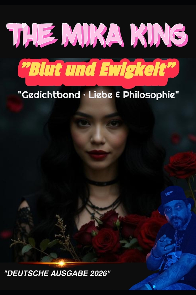 "Blut und Ewigkeit" "Gedichtband - Liebe & Philosophie" The Mika King: "Deutsche Ausgabe 2026" cover