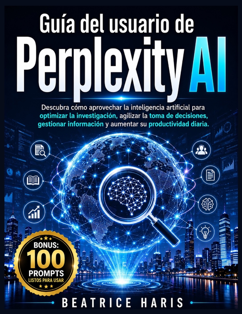 Guía del usuario de Perplexity AI: Descubra cómo aprovechar la inteligencia artificial para optimizar la investigación, agilizar la toma de decisiones cover