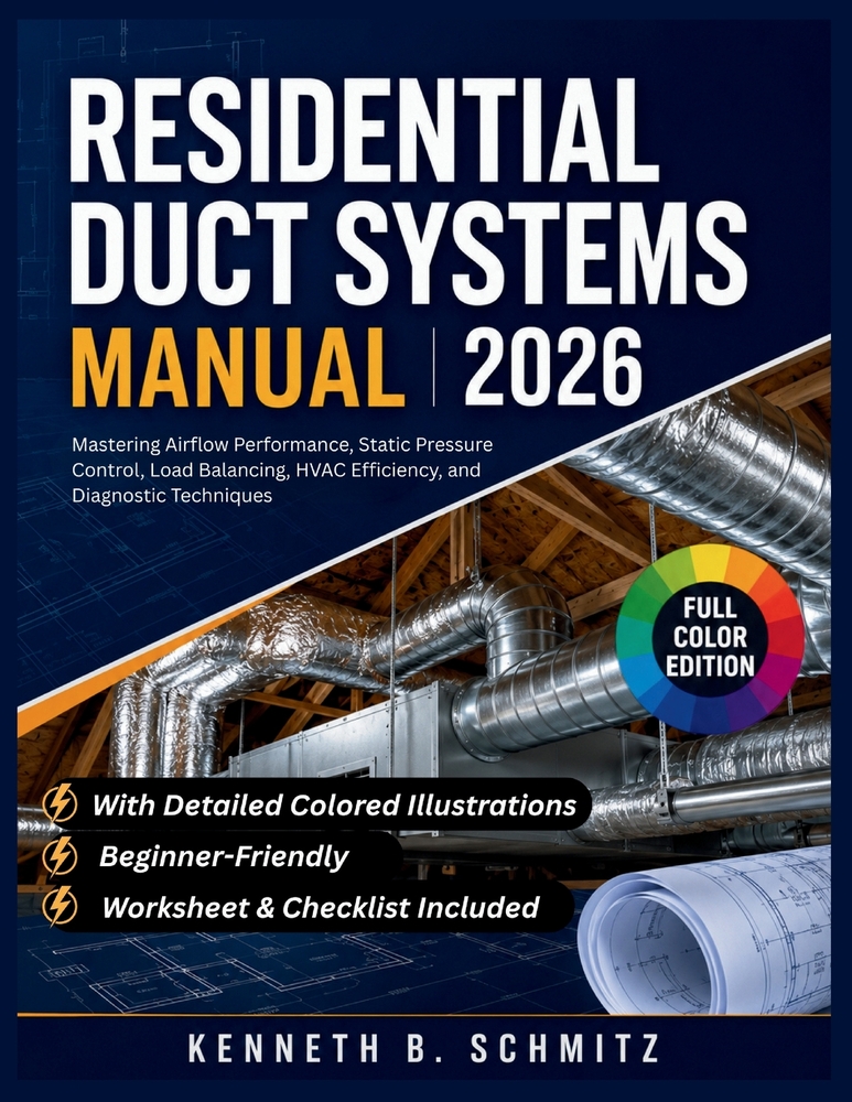 Residential Duct Systems Manual 2026: Mastering Airflow Performance, Static Pressure Control, Load Balancing, HVAC Efficiency, and Diagnostic Techniqu cover