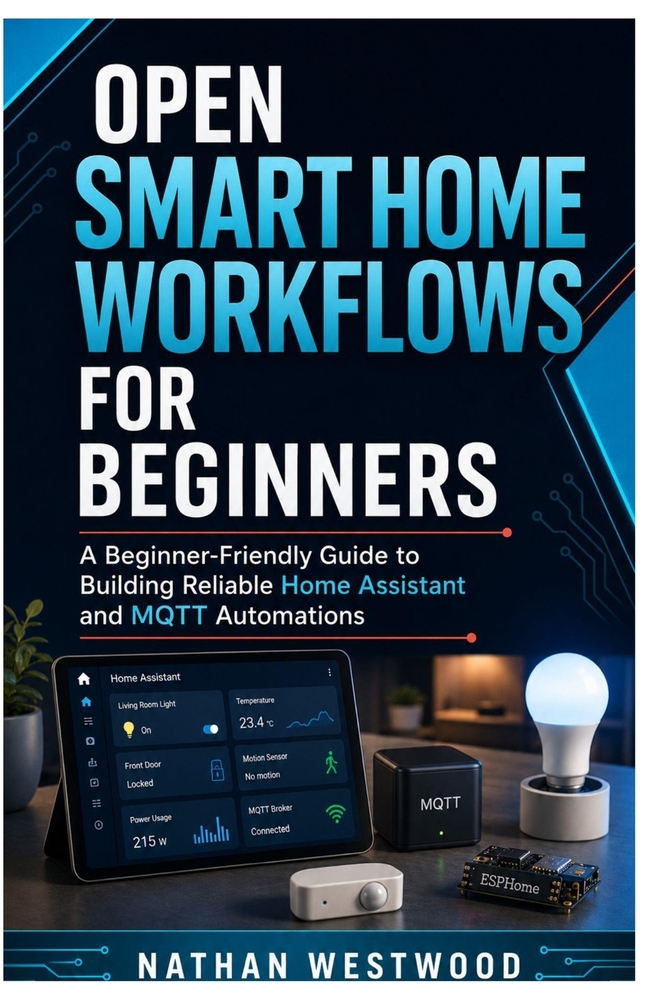 Open Smart Home Workflows for Beginners: A Beginner-Friendly Guide to Building Reliable Home Assistant and MQTT Automations cover