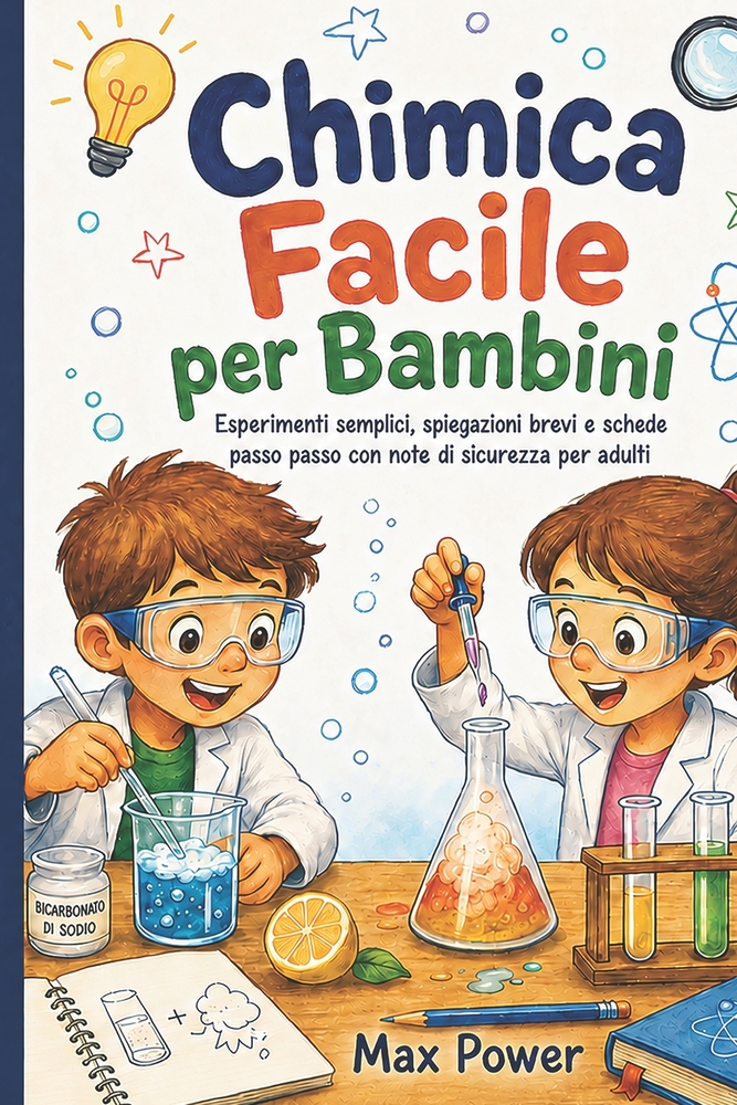 Chimica Facile per Bambini: Esperimenti semplici, spiegazioni brevi e schede passo passo con note di sicurezza per adulti cover