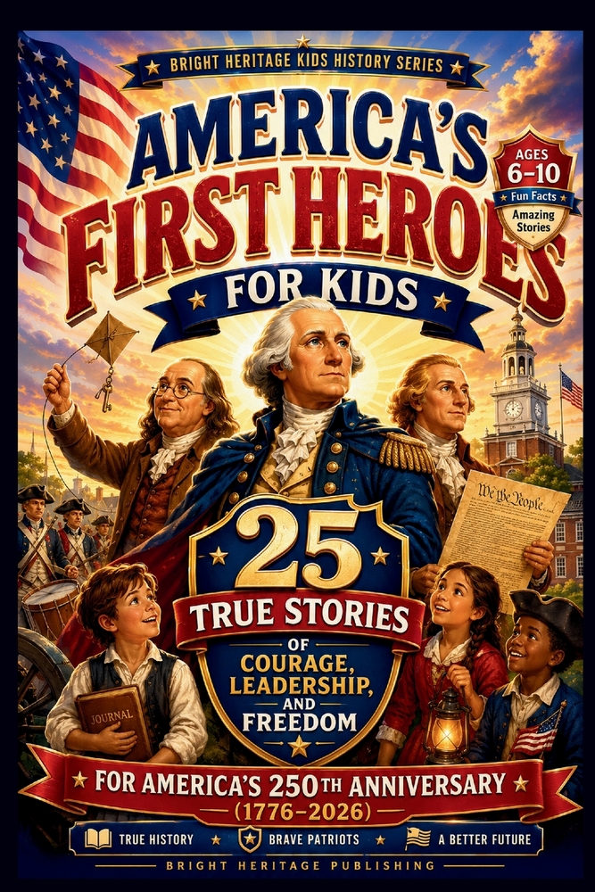 America's First Heroes for Kids: 25 True Stories of Courage, Leadership, and Freedom for America's 250th Anniversary (1776-2026) cover