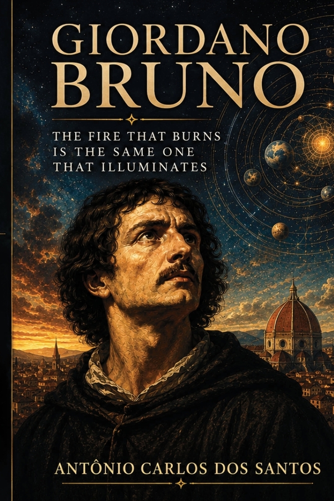 Giordano Bruno, the fire that burns is the same one that illuminates cover
