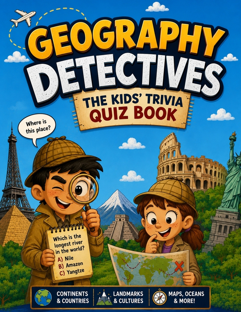 Geography Detectives - The Kids' Trivia Quiz Book: 200+ Multiple-Choice Questions to Solve the Secrets of the World - For Ages 8-12 cover