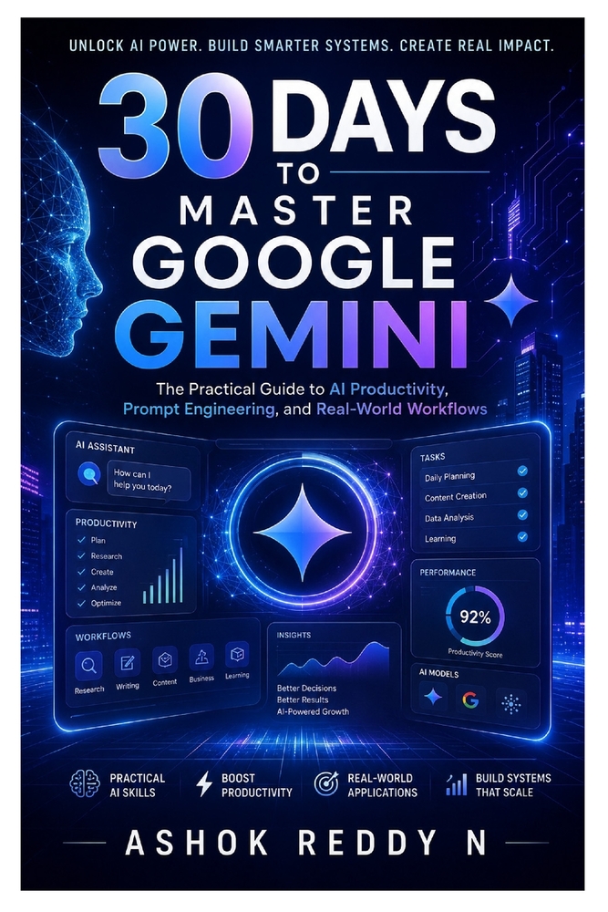 30 Days to Master Google Gemini: The Practical Guide to AI Productivity, Prompt Engineering, and Real-World Workflows cover