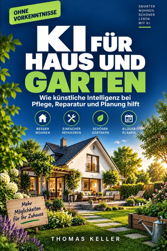KI für Haus und Garten: Wie künstliche Intelligenz bei Pflege, Reparatur und Planung hilft - der verständliche Praxisratgeber für Haus, Wohnung und Ga cover