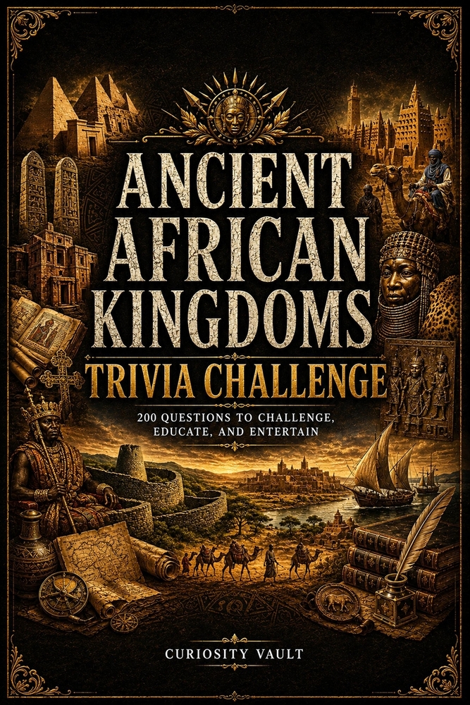 Ancient African Kingdoms Trivia Challenge: 200 Questions to Challenge, Educate, and Entertain cover