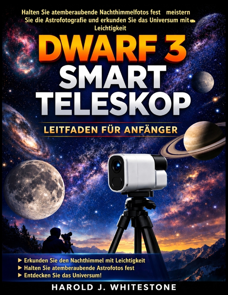 Dwarf 3 Smart Teleskop- Leitfaden für Anfänger: Halten Sie atemberaubende Nachthimmelfotos fest, meistern Sie die Astrofotografie und erkunden Sie das cover