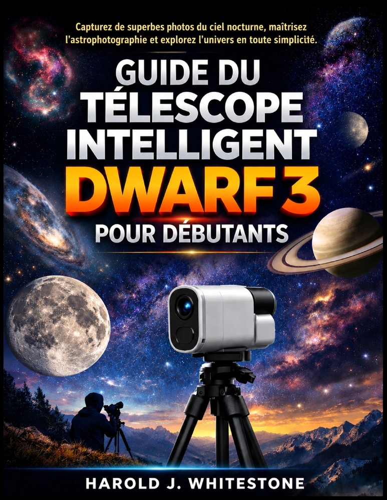 Guide du télescope intelligent Dwarf 3 pour débutants: Capturez de superbes photos du ciel nocturne, maîtrisez l'astrophotographie et explorez l'unive cover