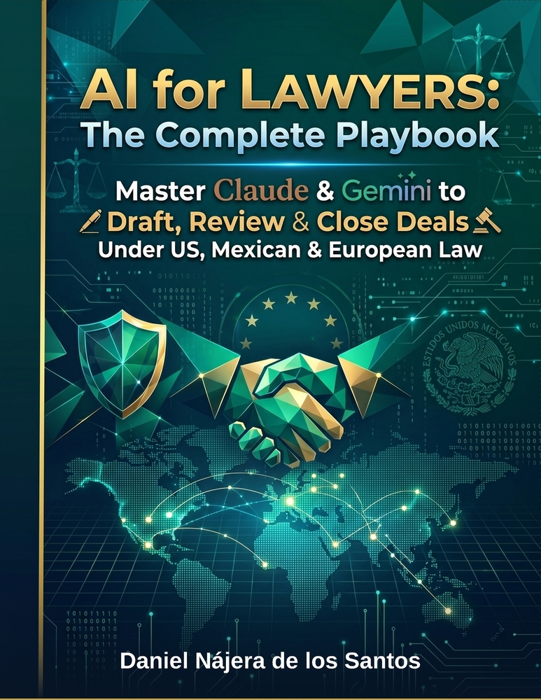 AI for Lawyers: The Complete Playbook: Master Claude and Gemini to Draft, Review and Close Deals Under US, Mexican and European Law cover