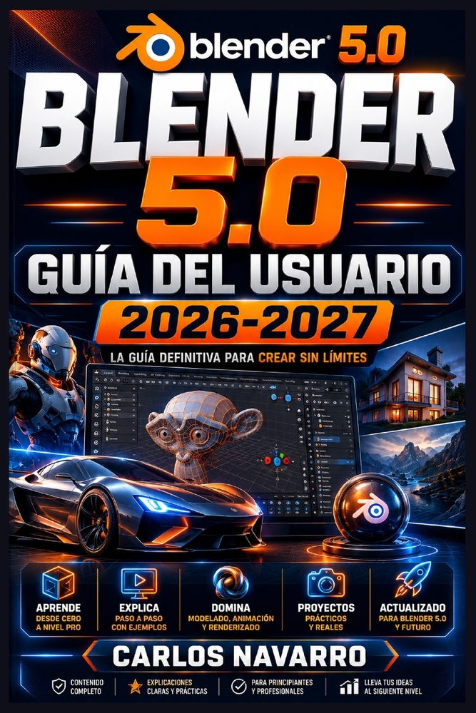 Blender 5.0 Guia del Usuario 2026-2027: Domina el Modelado 3D, Animacion y Renderizado con Tecnicas Paso a Paso para Principiantes y Profesionales cover
