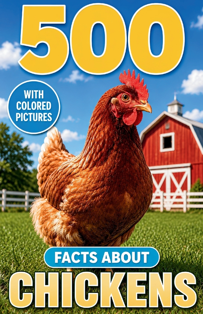 500 Fascinating Facts About Chickens: An Educational And Entertaining Journey Through The World Of Hens, Roosters, Eggs, Coops, And Farmyard Birds Des cover