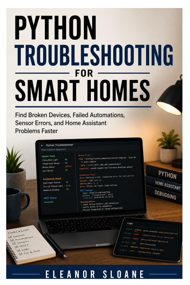 Python Troubleshooting for Smart Homes: Find Broken Devices, Failed Automations, Sensor Errors, and Home Assistant Problems Faster cover