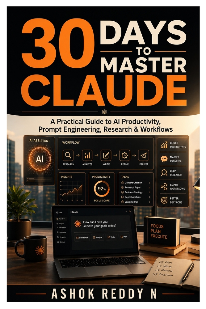 30 Days to Master Claude: A Practical Guide to AI Productivity, Prompt Engineering, Research & Workflows cover