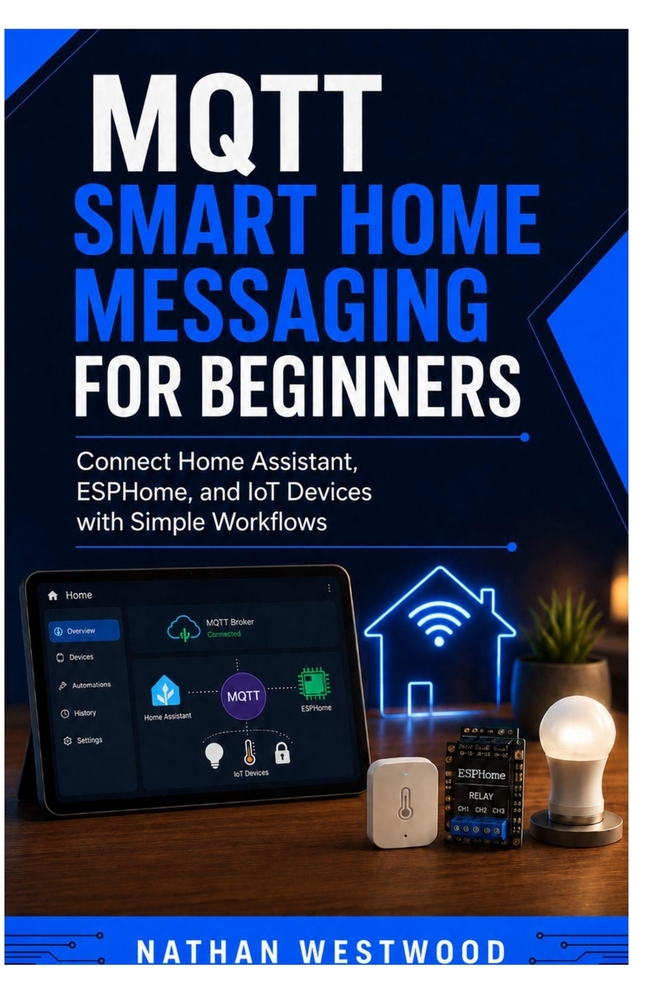 MQTT Smart Home Messaging for Beginners: Connect Home Assistant, ESPHome, and IoT Devices with Simple Workflows cover