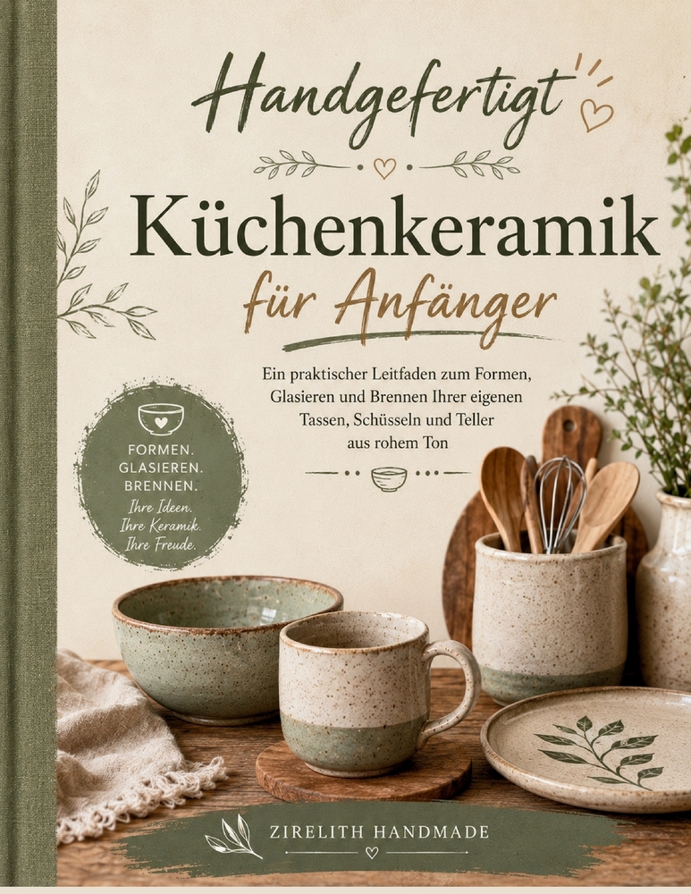 Handgefertigt Küchenkeramik für Anfänger: Eine praktische Anleitung zum Formen, Glasieren und Brennen eigener Becher, Schüsseln und Teller aus rohem T cover