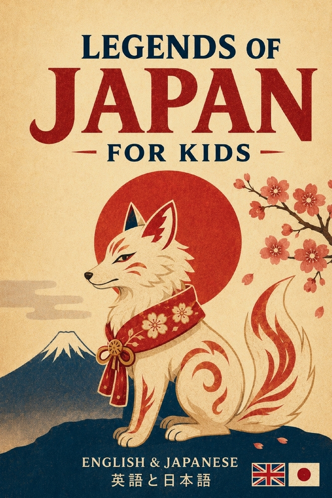 Legends of Japan for kids: Magical Stories and Folk-Art Illustrations for Ages 7-10 English and Japanese cover