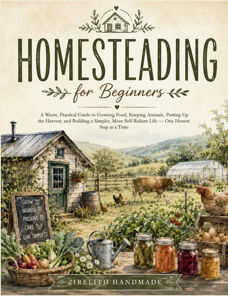HOMESTEADING for Beginners: A Warm, Practical Guide to Growing Food, Keeping Animals, Putting Up the Harvest, and Building a Simpler, More Self-Relian cover