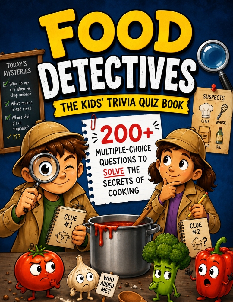 Food Detectives - The Kids' Trivia Quiz Book: 200+ Multiple-Choice Questions to Solve the Secrets of Cooking - For Ages 8-12 cover