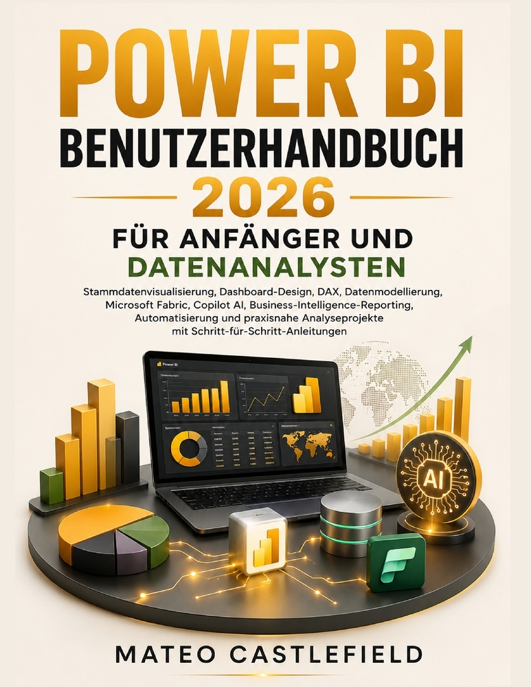 Power Bi Benutzerhandbuch 2026 Für Anfänger Und Datenanalysten: Stammdatenvisualisierung, Dashboard-Design, DAX, Datenmodellierung, Microsoft Fabric, cover