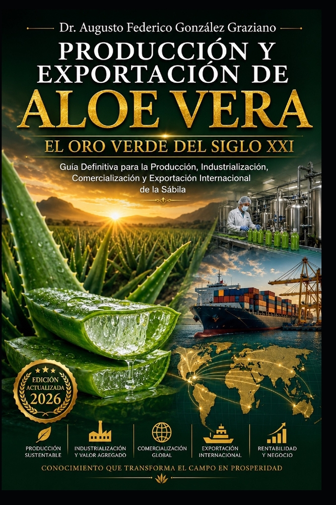 PRODUCCIÓN Y EXPORTACIÓN DE Aloe Vera: El Oro Verde del Siglo XXI: Guía Definitiva para la Producción, Industrialización, Comercialización y Exportaci cover