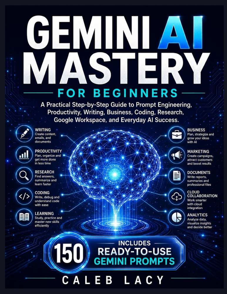 Gemini AI Mastery for Beginners: A Practical Step-by-Step Guide to Prompt Engineering, Productivity, Writing, Business, Coding, Research, Google Works cover