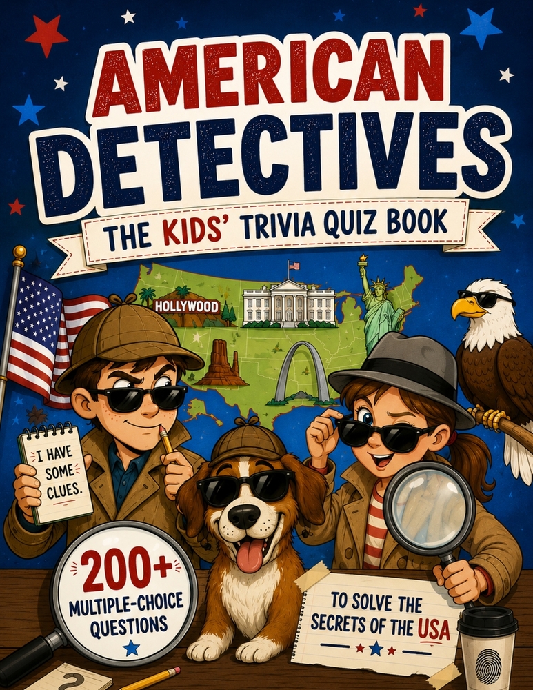 American Detectives - The Kids' Trivia Quiz Book: 200+ Multiple-Choice Questions to Solve the Secrets of the USA - For Ages 8-12 cover