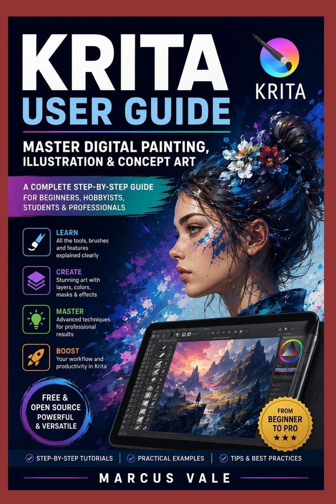 Krita User Guide: Master Digital Painting, Illustration & Concept Art: A Complete Step-by-Step Guide for Beginners, Hobbyists, Students, Illustrators, cover
