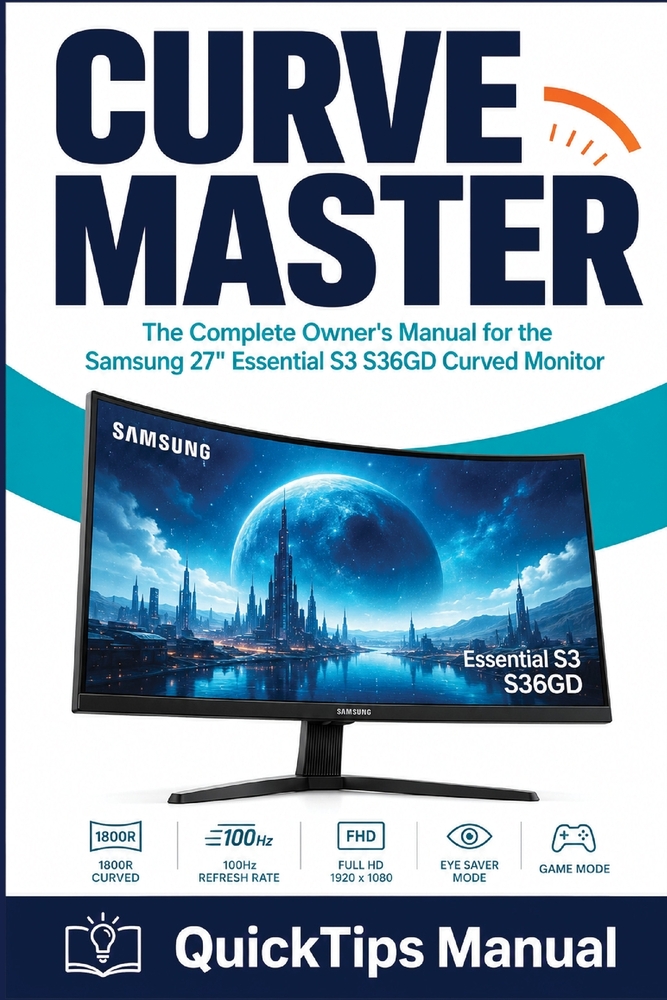 Curve Master: The Complete Owner's Manual for the Samsung 27" Essential S3 S36GD Curved Monitor: Setup, OSD Menu, Game Mode, Eye Saver, Display Calibr cover
