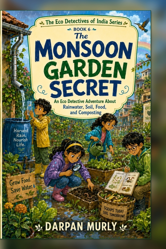 The Monsoon Garden Secret: An Eco Detective Adventure About Rainwater, Soil, Food and Composting cover