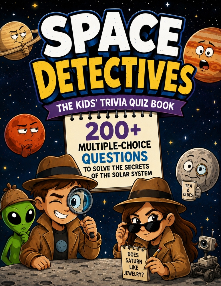Space Detectives - The Kids' Trivia Quiz Book: 200+ Multiple-Choice Questions to Solve the Secrets of the Solar System - For Ages 8-12 cover