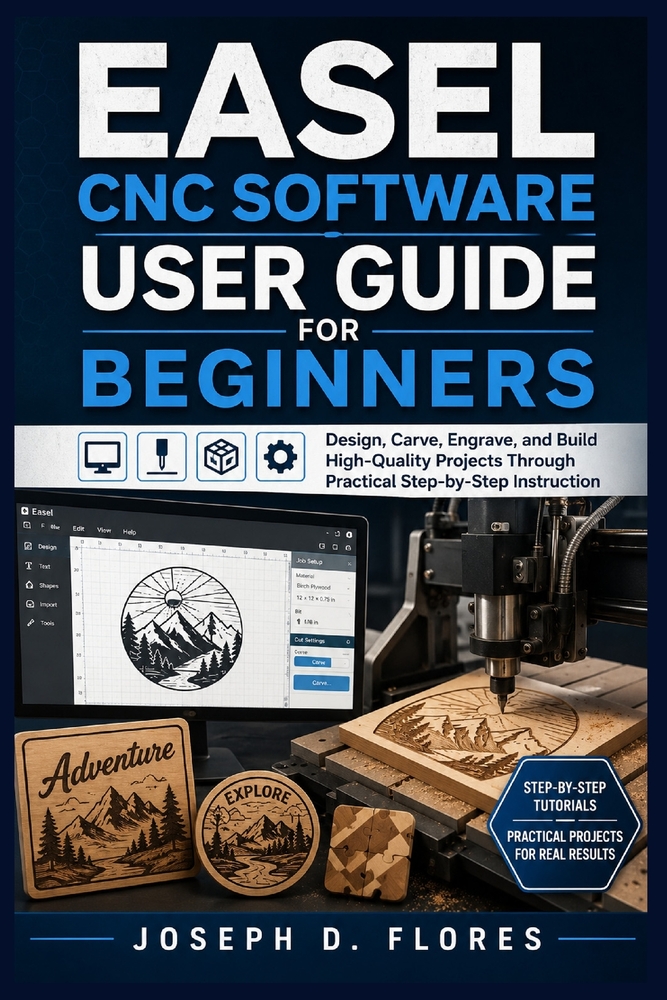 Easel CNC Software User Guide for Beginners: Design, Carve, Engrave, and Build High-Quality Projects Through Practical Step-by-Step Instruction cover