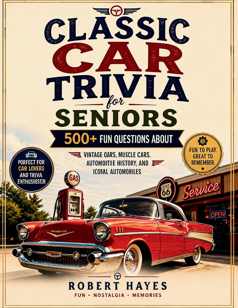 Classic Car Trivia for Seniors: 500+ Fun Questions About Vintage cars, Muscle Cars, Automotive History, and Iconic Automobiles cover