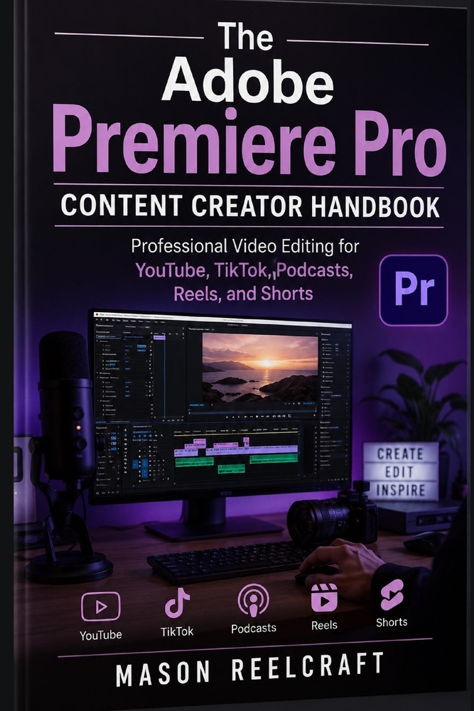 The Adobe Premiere Pro Content Creator Handbook: Professional Video Editing for YouTube, TikTok, Podcasts, Reels, and Shorts cover