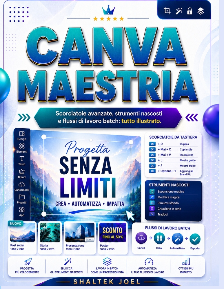 Canva Maestria: Scorciatoie avanzate, strumenti nascosti e flussi di lavoro batch: tutto illustrato. cover