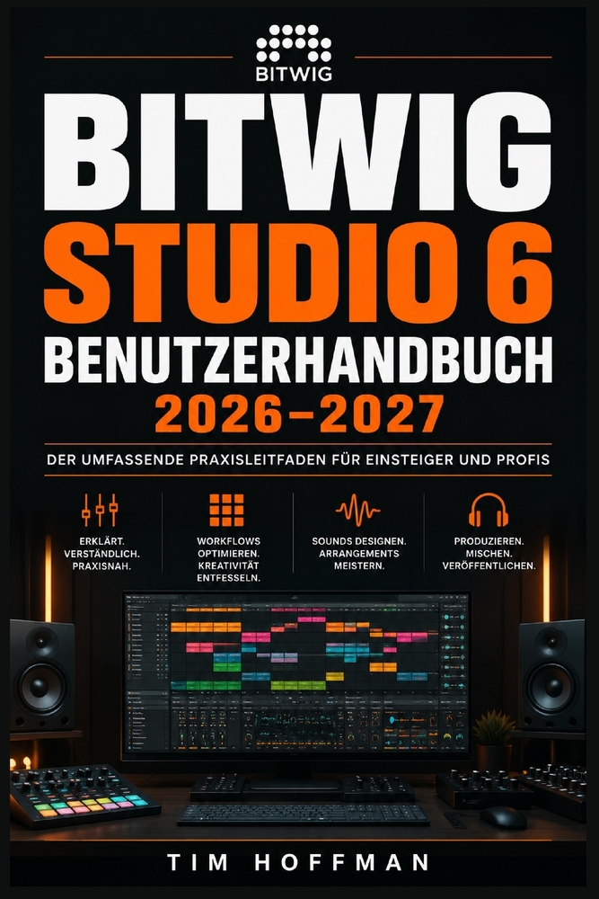 Bitwig Studio 6 Benutzerhandbuch 2026-2027: Musikproduktion meistern: MIDI, Mixing und Mastering kompetent einsetzen für alle Kenntnisstufen cover